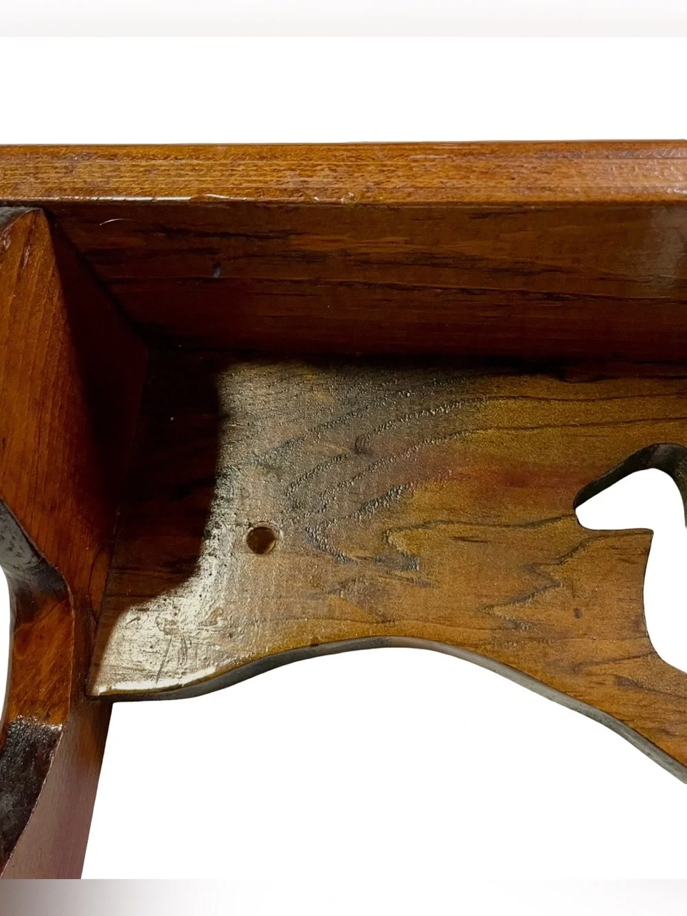 Vintage Solid Wood Duck Wall Shelf Country Farmhouse Rustic Decor Missing 1 Peg